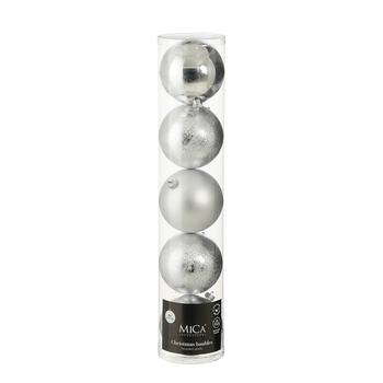 Visuel 1 du produit Pack de 5 boules de Noël XXL incassables argentées - Ø 15 cm
