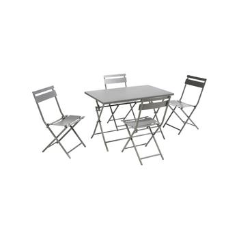 Visuel 1 du produit Table de jardin pliante Clivia en acier - 110 x 70 x 71 cm Gris