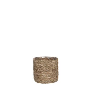 Visuel 1 du produit Panier cache-pot coloris marron en osier Atlantic Mica Decorations - 12 x Ø 12 cm