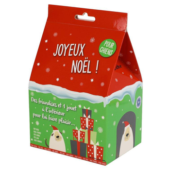 Visuel 1 du produit Niche de Noël surprise pour chien avec des friandises et un jouet surprise coloris multicolore Wouapy – 11,5 x 9 x 18 cm