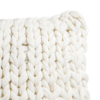 Visuel 1 du produit Coussin carré en tricot crème - 45 x 45 cm