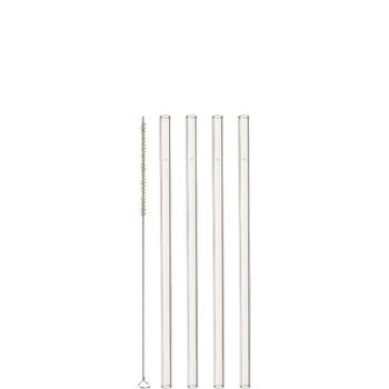Visuel 1 du produit Coffret de 4 pailles en verre transparent Ciao - 20 cm