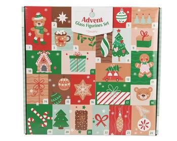 Visuel 1 du produit Calendrier de l’Avent motif sapin avec suspensions en verre multicolore - H 5 cm
