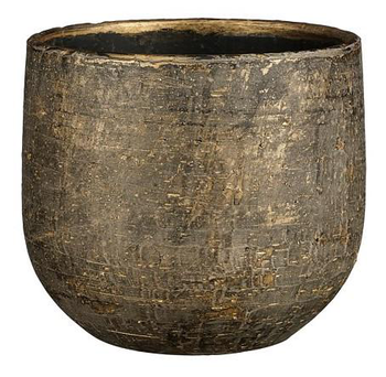Visuel 1 du produit Cache-pot en céramique coloris bronze métallique Edelman Hollande Marcus – Ø 25 x H 20 cm