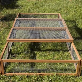 Visuel 1 du produit Tortoise Park pour tortue enclos extérieur grillagé en bois Reptile Planet – 200 x 100 x 25 cm