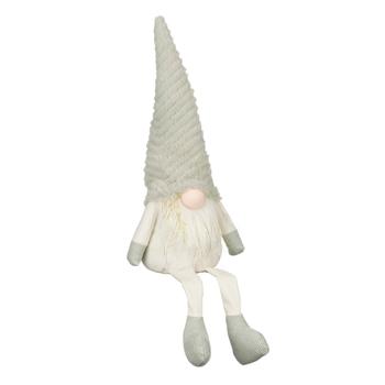 Visuel 1 du produit Personnage de Noël peluche d’angle gnome en tissu coloris vert - H 50 cm