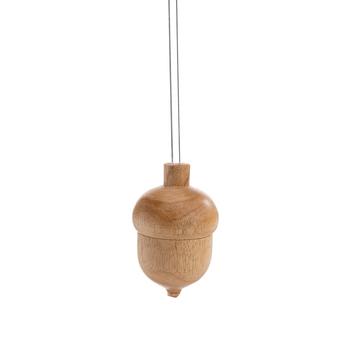 Visuel 1 du produit Gland décoratif à suspendre en bois naturel - Ø 6 x H 9 cm