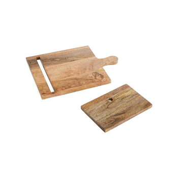 Visuel 2 du produit Lutrin en bois de manguier naturel décor tomate gravée - 33 x 25 x 16 cm