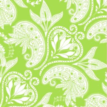 Visuel 1 du produit Serviettes en papier blanches à motif vert Bangalore - 25 x 25 cm