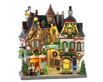 Visuel 1 du produit Village de Noël Noël en Alsace lumineux en résine coloris multicolore Lemax Caddington Village