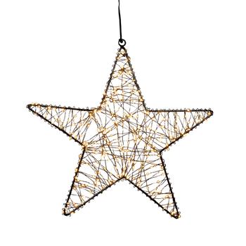 Visuel 1 du produit Décoration lumineuse de Noël étoile micro LED blanc orangé flash minuterie variateur intérieur extérieur - Ø 36 cm