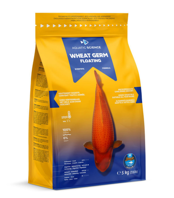 Visuel 1 du produit Nourriture complète pour koïs de minimum 15 cm de long Aquatic Science Wheat Germ Floating - Taille M sac de 5 kg