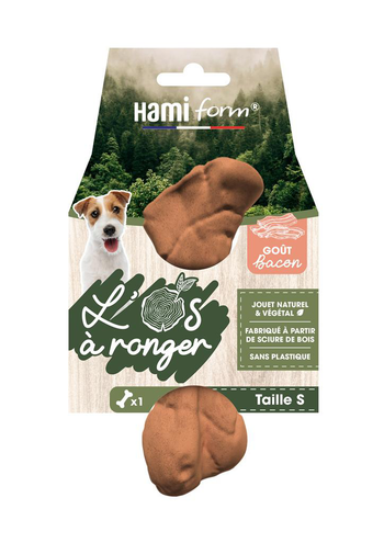 Visuel 1 du produit Jouet pour chien os à ronger goût bacon naturel et végétal Hami form - Taille S