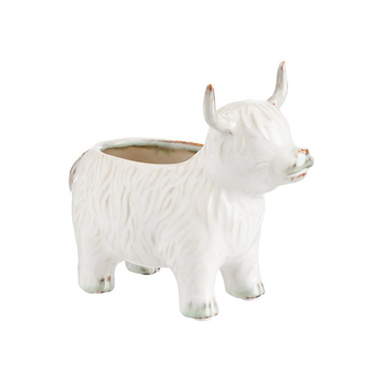 Visuel 1 du produit Coupelle forme vachette blanche en grès - 15,5 x 7,5 x 12 cm