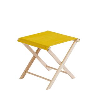 Visuel 1 du produit Tabouret pliant coloris jaune en coton - 43 x 43 x 42 cm