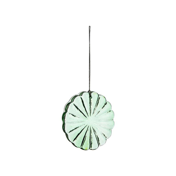 Visuel 1 du produit Décoration à suspendre forme soleil en verre vert - Ø 8 cm