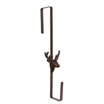 Visuel 1 du produit Accroche-porte cintre avec motif cerf en métal marron - 11,5 x 8,4 x 35,5 cm