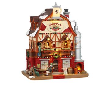 Visuel 1 du produit Village de Noël brasserie de Smitty lumineux en résine coloris multicolore à piles Lemax Caddington Village