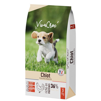 Visuel 1 du produit Croquettes pour chien junior au poulet chiot VivaCroc – 3 kg