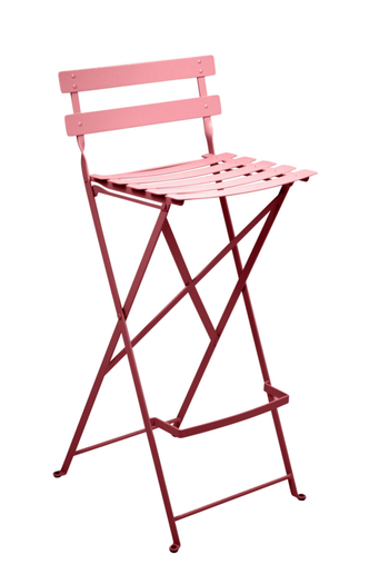 Visuel 1 du produit Tabouret haut Bistro coloris rouge en acier Fermob - 42 x 31 x 74 cm