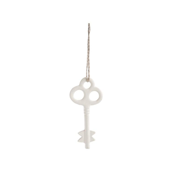 Visuel 1 du produit Décoration à suspendre clé en aluminium blanc - 9 x 10 cm