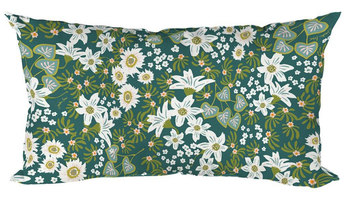 Visuel 1 du produit Coussin déco en polyester/coton fleuri vert Elégantes - 50 x 30 x 15 cm