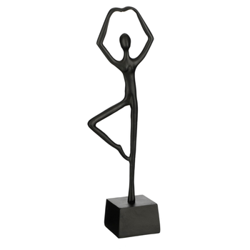 Visuel 1 du produit Statue décorative Ezra coloris noir en aluminium - 48 x 15 x 9,5 cm