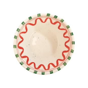 Visuel 1 du produit Bol en céramique blanc, vert et rouge Venda - H 6 x Ø 14 cm