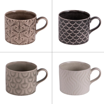Visuel 1 du produit Tasse déjeuner en gré multicolore Eyran - 41 cl (Livré aléatoirement parmi 4 modèles assortis)