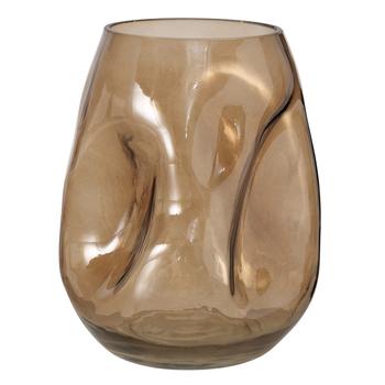Visuel 1 du produit Vase en verre laqué beige Lojin - Ø 14 x H 17,3 cm