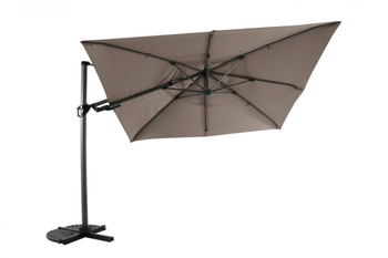 Visuel 1 du produit Parasol déporté deluxe, taupe chiné, ROYAL GARDEN Flip Flap - 3m x 3m