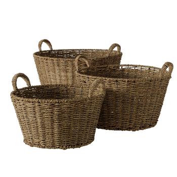 Visuel 1 du produit Panier rond en algues marines naturelles et fer Campania grand modèle - 56 x 51 x 37 cm