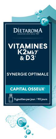 Visuel 1 du produit Complément alimentaire synergie optimale vitamines K2-Mk7 et D3 capital osseux Dietaroma - 20 ml
