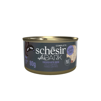 Visuel 1 du produit Alimentation humide pour chat pâtée poulet avec canard Schesir After Dark - boîte de 80 g