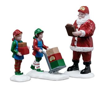 Visuel 1 du produit Personnages pour village de Noël prêt pour l’expédition en résine coloris multicolore Lemax Santa’s Wonderland