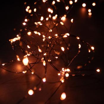 Visuel 1 du produit Guirlande lumineuse de Noël micro LED cuivre câble noir intérieur extérieur - 7,5 m