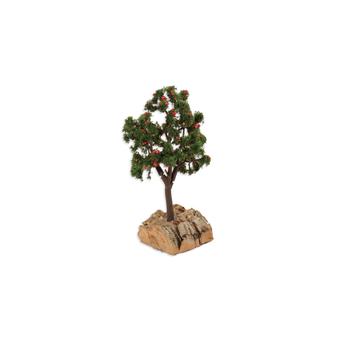 Visuel 1 du produit Set de 2 arbres pommiers pour crèche ou village de Noël coloris vert en plastique et liège - H 12 cm