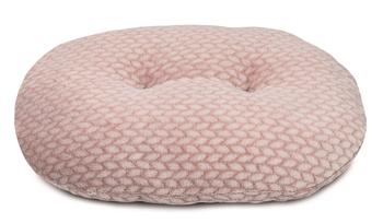Visuel 1 du produit Couchage de Noël pour chien et chat coloris rose coussin ovale tresses Croci - 73 x 58 cm