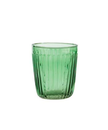 Visuel 1 du produit Gobelet décor côtelé coloris vert en verre - 9 x 8 cm