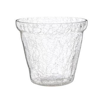 Visuel 1 du produit Cache-pot pour orchidée en verre craquelé transparent - Ø 15 x H 12 cm