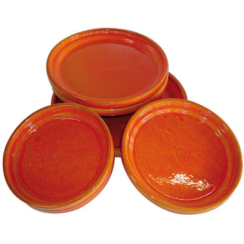 Visuel 1 du produit Soucoupe coloris bleu en terre émaillée - Ø 18 cm