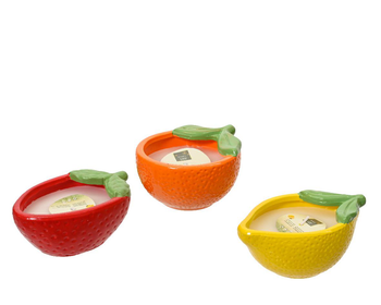 Visuel 1 du produit Bougie en forme de fruit en cire à la citronnelle - 14 x 10 x H 5,5 cm