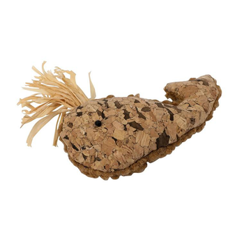 Visuel 1 du produit Jouet pour chat baleine en liège avec tissu 11x5 cm