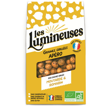 Visuel 1 du produit Pois chiches grillés bio apéro moutarde et romarin Les Lumineuses - 90 g