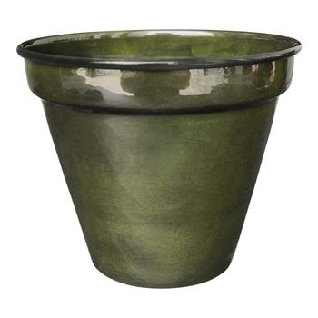 Visuel 1 du produit Pot conique en métal recyclé coloris vert algue vif Upcycle Conique - Ø 18,5 x H 16 cm