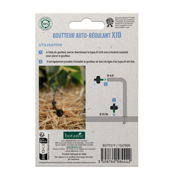 Visuel 1 du produit 10 goutteurs auto-régulants 8L/h botanic® - Arrosage goutte à goutte