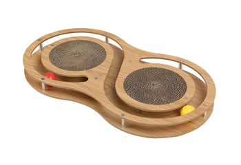 Visuel 1 du produit Jouet pour chat coloris beige Wouapy grand 8 aire de jeux avec griffoir – 27,5 x 4,5 x 47,5 cm