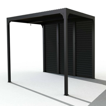 Visuel 1 du produit Pergola bioclimatique coloris gris en aluminium - 3,6 x 3 m