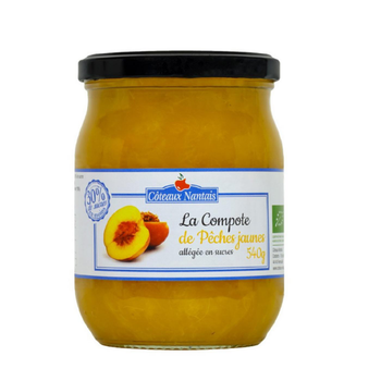 Visuel 1 du produit Compote de pêches jaunes allégée bio Coteaux Nantais - 540 g