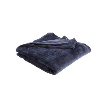 Visuel 1 du produit Plaid polaire en polyester bleu foncé Famke - 180 x 130 cm